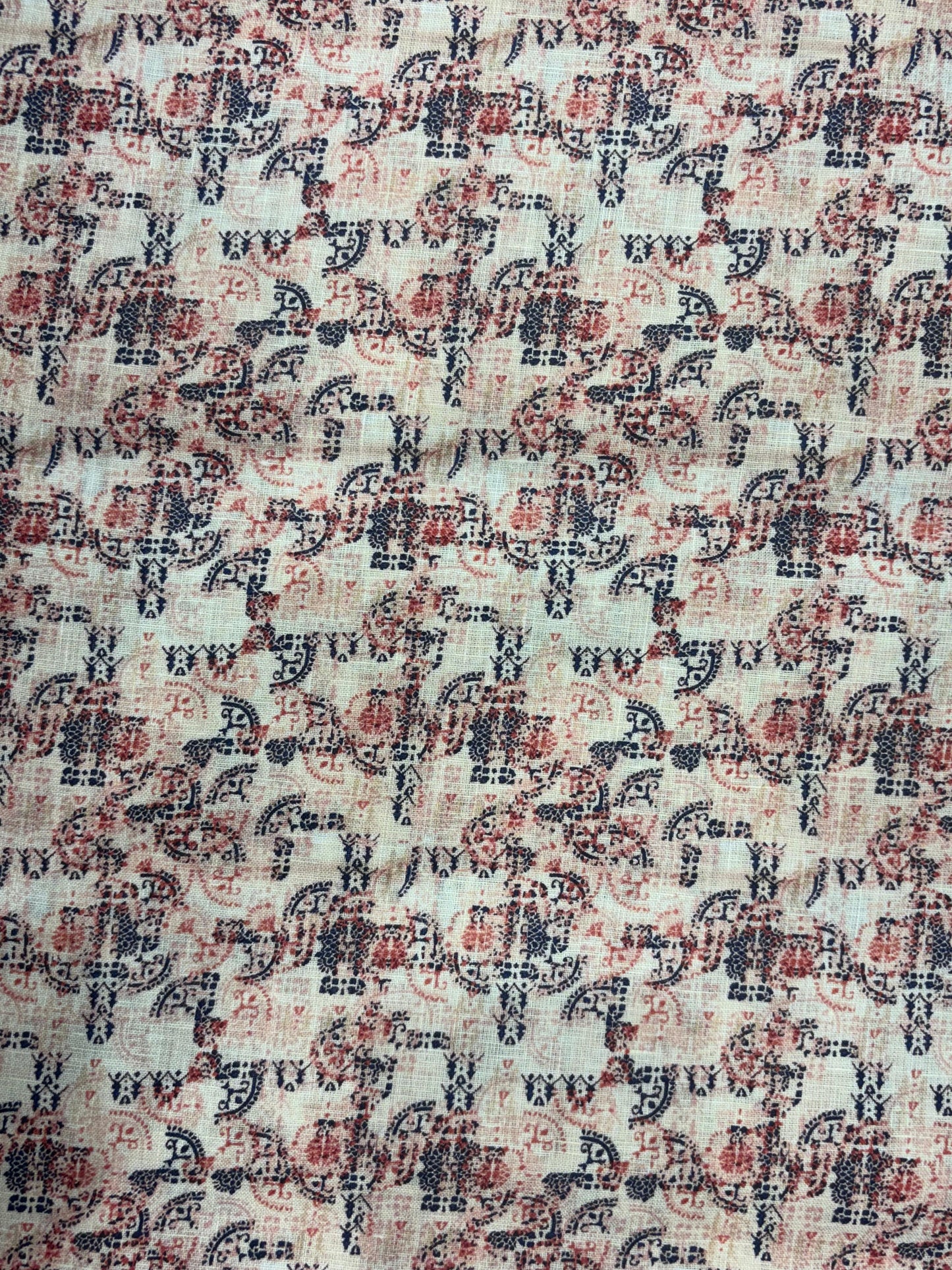 Linen 100% Printed Fabric – Vintage Paisley