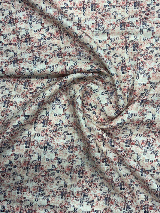 लिनेन 100% मुद्रित कपड़ा - विंटेज पैस्ले