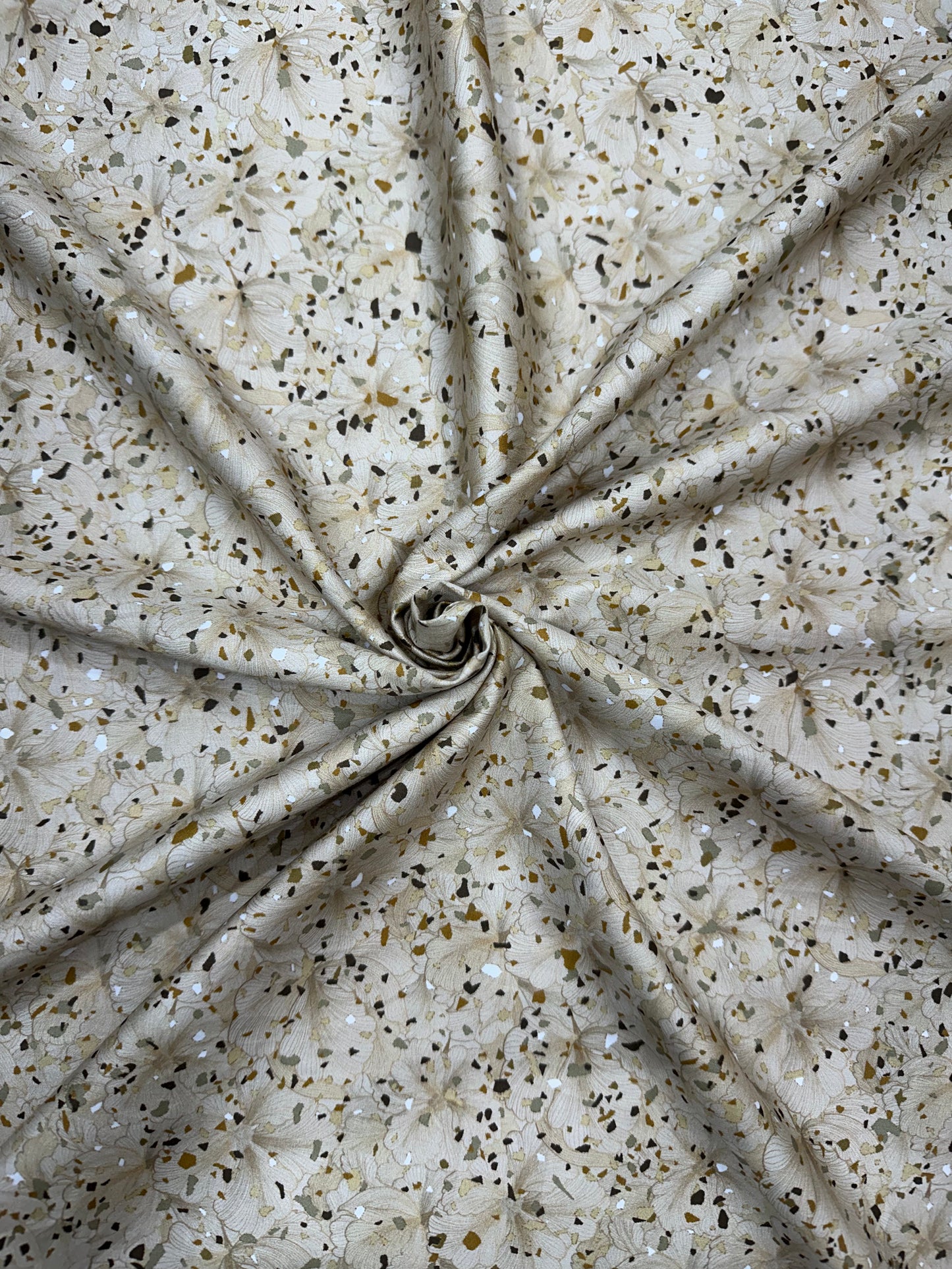 Cotton Digital Print Fabric – Soft Floral Speckled Design