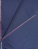 Italian Wool Suiting Fabric – Navy Blue with Fine Pinstripes