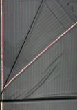 Italian Wool Suiting Fabric – Dark Grey with Red Pinstripes