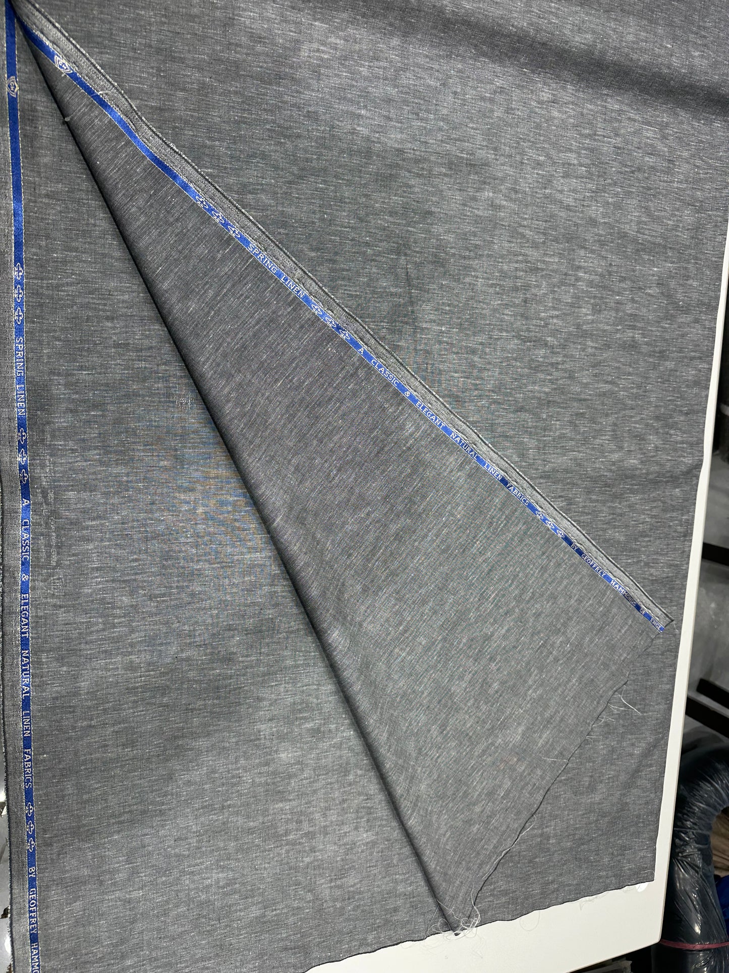 100% Linen Suiting Fabric – Classic Grey