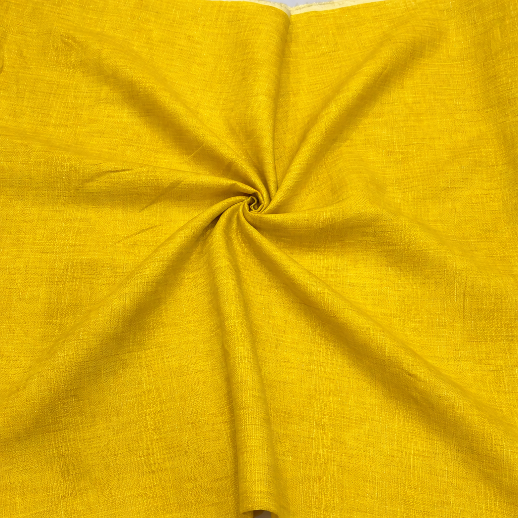 Premium 100% Linen Plain Shirting Fabric – Sunshine Yellow