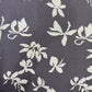 Cotton-Linen Printed Fabric – Charcoal Grey with White Floral Motifs (45% Cotton, 55% Linen)