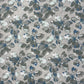 Cotton-Linen Printed Fabric – Grey with Blue & Green Floral Motifs