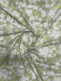 Cotton-Linen Printed Fabric – Floral Green