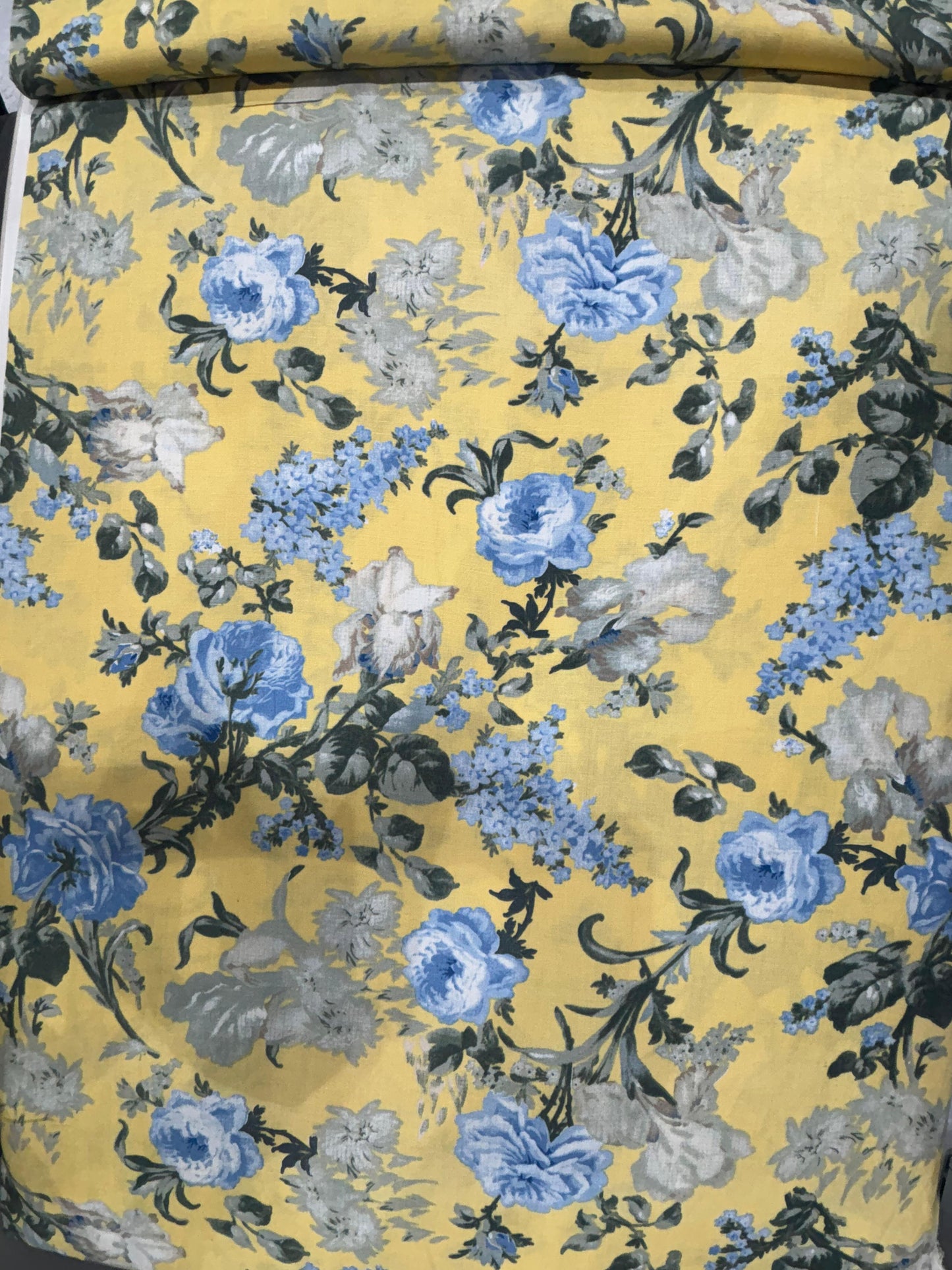 Cotton-Linen Printed Fabric – Yellow Floral