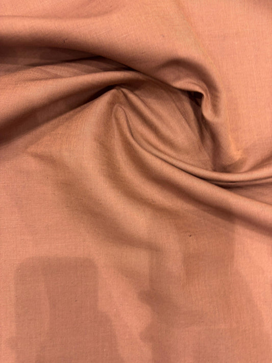 100% Linen Plain Fabric – Terracotta (#D98C6E)
