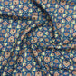 Linen 100% Printed Fabric – Navy Blue Ornamental Floral