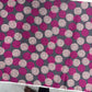 Linen 100% Printed Fabric – Grey with Magenta & Beige Dots