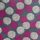 Linen 100% Printed Fabric – Grey with Magenta & Beige Dots