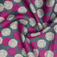 Linen 100% Printed Fabric – Grey with Magenta & Beige Dots