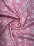 Linen 100% Printed Fabric – Pink Floral