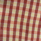 100% Linen Check Fabric – Red, Yellow & Orange Multicolor