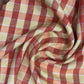 100% Linen Check Fabric – Red, Yellow & Orange Multicolor