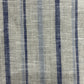 100% Linen Check/Striped Fabric – Blue with White Stripes
