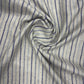 100% Linen Striped Fabric – Beige with Navy Stripes