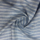 100% Linen Striped Fabric – Blue with White Stripes