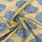 Beige Linen Embroidery Fabric with Royal Blue Paisley Buta Design | Premium Designer Dress Material