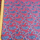 Coral Red Linen Embroidery Fabric with Royal Blue Paisley Floral Design | Designer Kurta & Dress Material