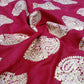 Rani Pink Linen Embroidery Fabric with Ivory Paisley Buta Design | Designer Kurta & Dress Material