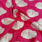Rani Pink Linen Embroidery Fabric with Ivory Paisley Buta Design | Designer Kurta & Dress Material