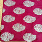 Rani Pink Linen Embroidery Fabric with Ivory Paisley Buta Design | Designer Kurta & Dress Material