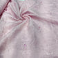 Baby Pink Chikankari Embroidered Linen Fabric | Floral Grid Embroidery Dress Material