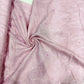 Baby Pink Chikankari Embroidered Linen Fabric | Floral Grid Embroidery Dress Material