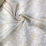 Ivory White Floral Embroidered Linen Fabric | Premium Designer Thread Work Dress Material