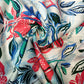 Tropical Bloom Multicolor Linen Print Fabric