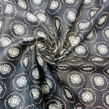 Indigo Medallion Linen Print Fabric