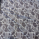 Blue Butterfly & Botanical Linen Print Fabric