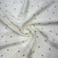 100% Linen Printed Fabric – White with Red Cherry Print