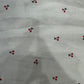 100% Linen Printed Fabric – White with Red Cherry Print