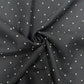 100% Linen Printed Fabric – Black with White Polka Dots