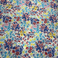 100% Linen Printed Fabric – Multicolor Floral on White Base