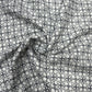 100% Linen Printed Fabric – Black Geometric Floral on White Base