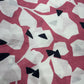 100% Linen Printed Fabric – Abstract Pink & Black Design