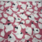 100% Linen Printed Fabric – Abstract Pink & Black Design