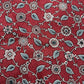 100% Linen Printed Fabric – Red with Floral & Paisley Design