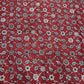 100% Linen Printed Fabric – Red with Floral & Paisley Design