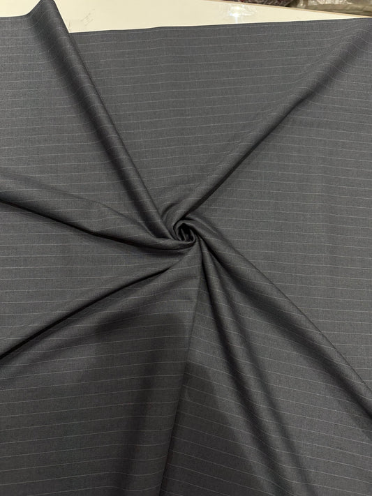 Italian Suiting Fabric – Charcoal Grey Pinstripe