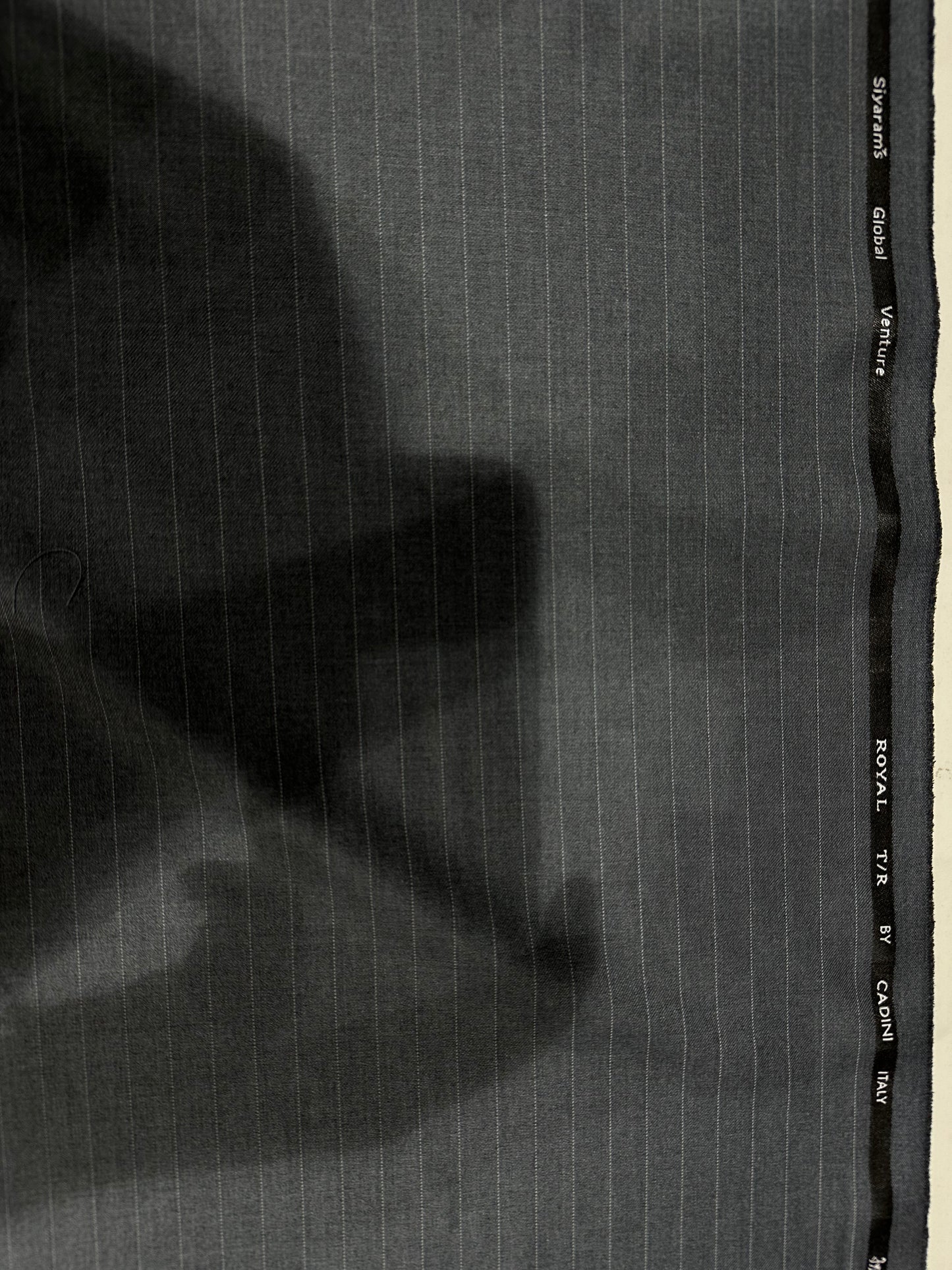Italian Suiting Fabric – Charcoal Grey Pinstripe