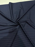 Italian Suiting Fabric – Navy Blue Pinstripe