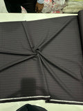 Italian Suiting Fabric – Steel Grey with Horizontal Pinstripes