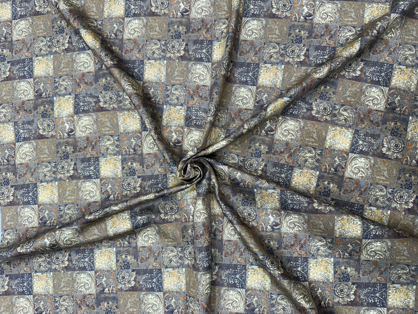 Cotton Digital Print Fabric – Classic Tile Patch Design