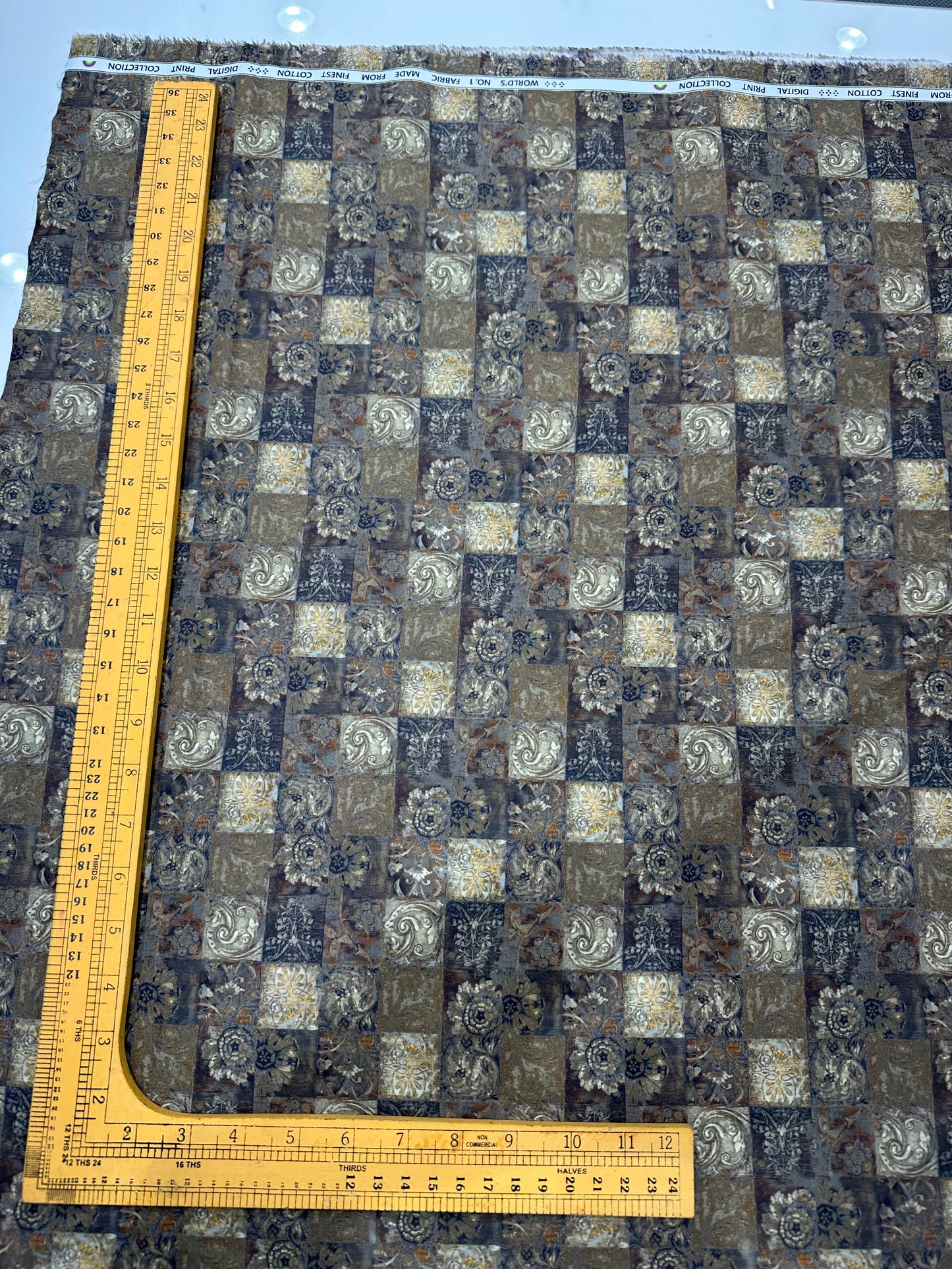 Cotton Digital Print Fabric – Classic Tile Patch Design