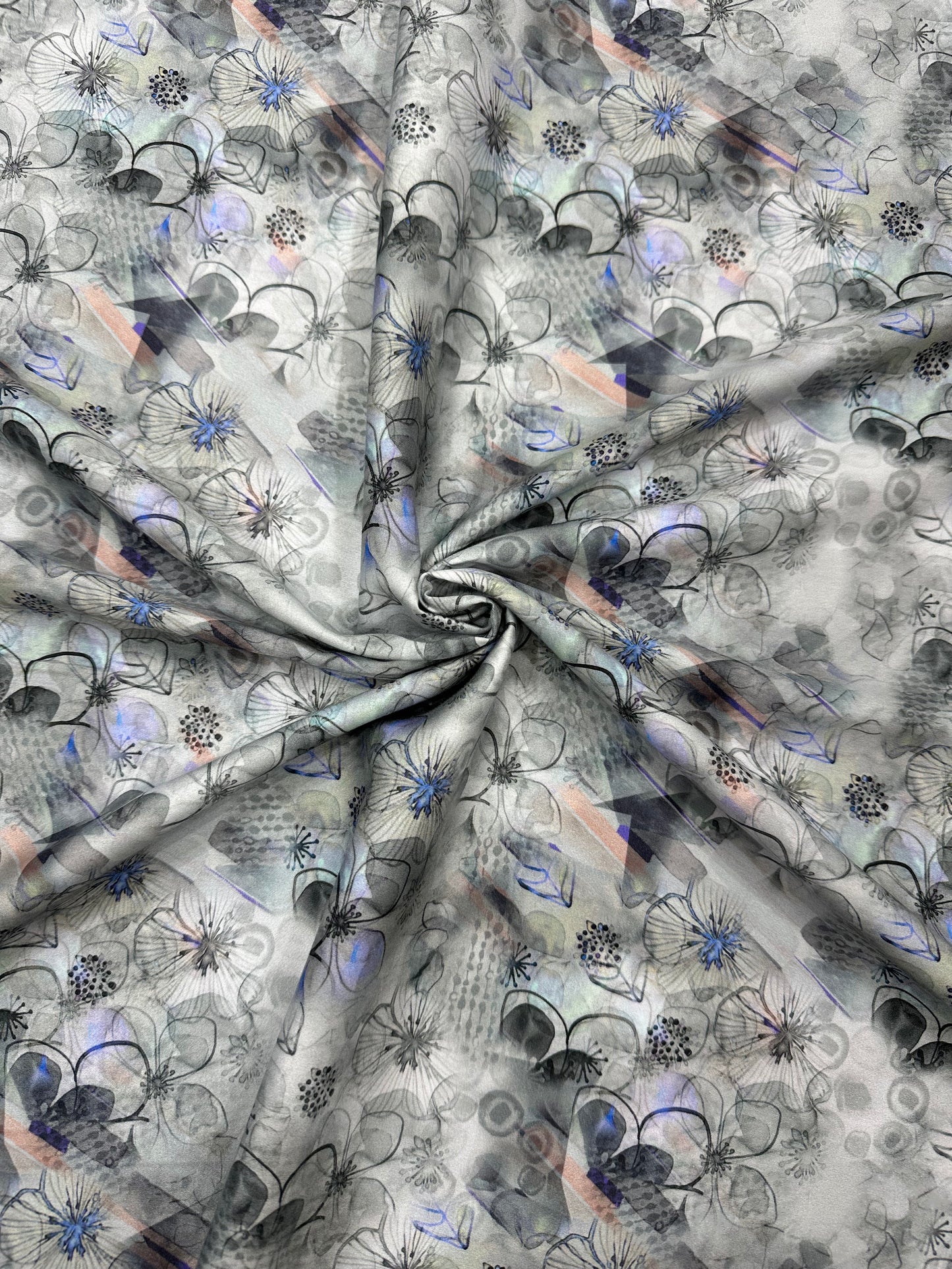 Cotton Digital Print Fabric – Abstract Floral Design