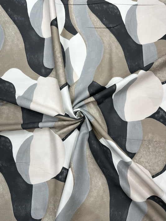 Cotton Digital Print Fabric – Abstract Geometric Design